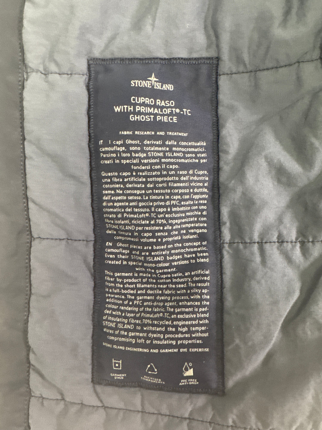 Stone Island Ghost Piece Cupro Raso PrimaLoft-TC Gilet