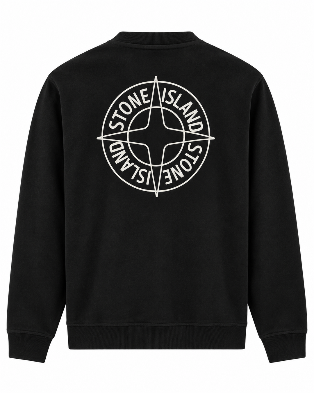 Stone Island Oversized-Fit Crewneck Sweatshirt with 'Outline Compass' Print Cotton Fleece