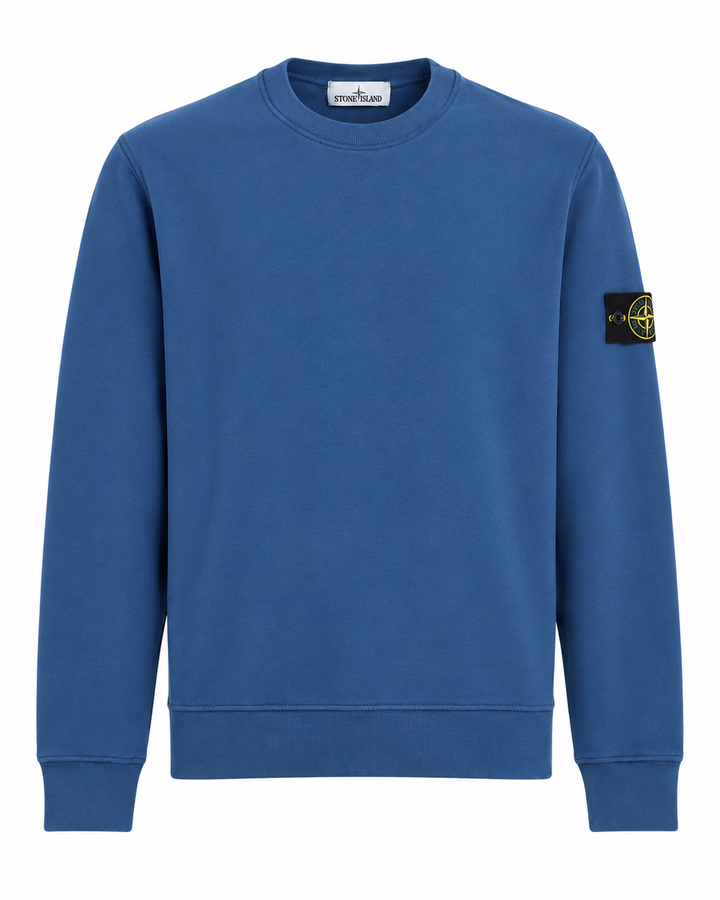 Stone Island Garment Dyed Cotton Fleece Crewneck Sweatshirt