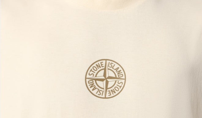 Stone Island Organic Cotton Jersey with 'Low Infos' Print