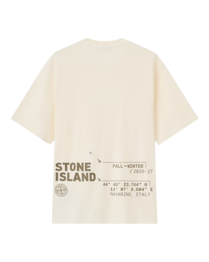 Stone Island Organic Cotton Jersey with 'Low Infos' Print