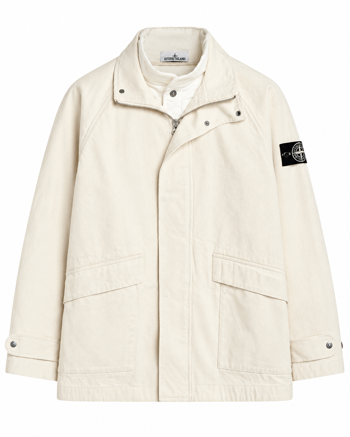Stone Island Natural Cotton Gabardine Parka