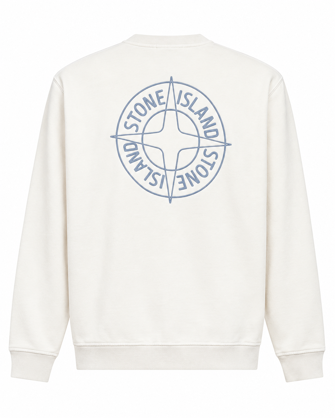 Stone Island Oversized-Fit Crewneck Sweatshirt with 'Outline Compass' Print Cotton Fleece