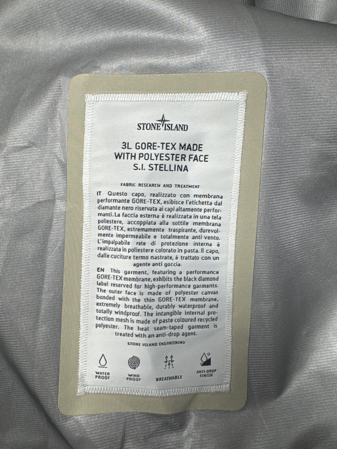 Stone Island Stellina 3L Gore-Tex Jacket With Polyester Face