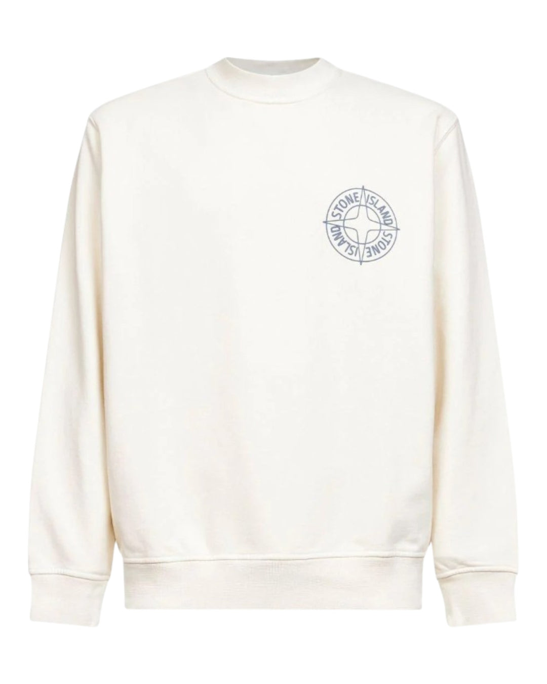 Stone Island Oversized-Fit Crewneck Sweatshirt with 'Outline Compass' Print Cotton Fleece
