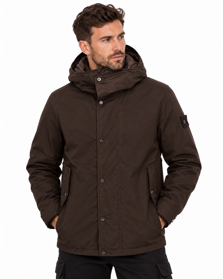 Stone Island Ghost Wool Nylon Flannel Hooded Parka