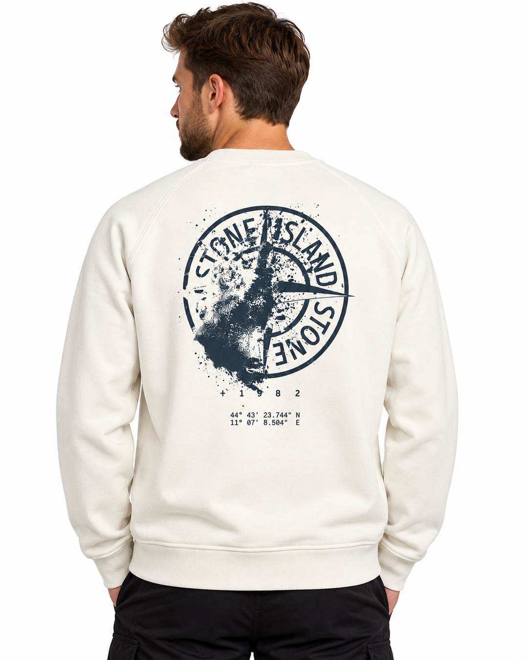 Stone Island Oversized-fit crewneck sweatshirt with 'Desert' print cotton fleece