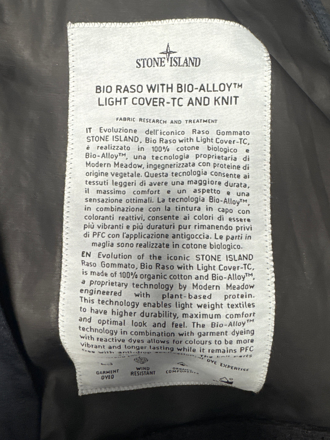 Stone Island Bio-Raso with Bio-Alloy™ Light Cover-TC & Knit Hybrid Bomber Jacket