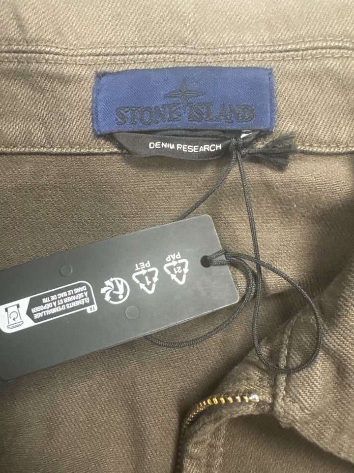 Stone Island Light Bull Denim-TC Coach Jacket