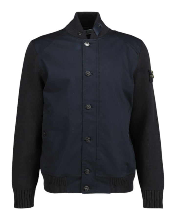 Stone Island Bio-Raso with Bio-Alloy™ Light Cover-TC & Knit Hybrid Bomber Jacket