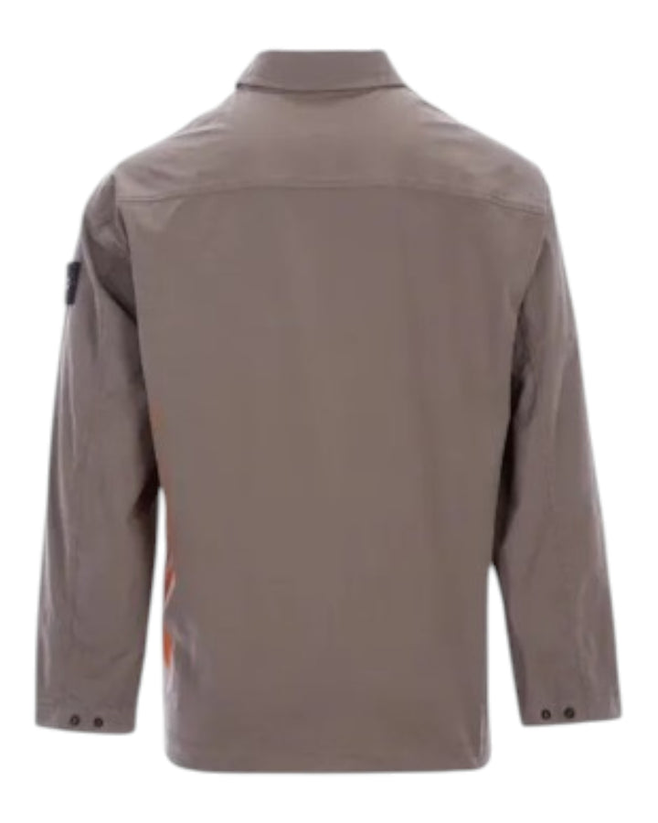 Stone Island Graphic Cotton Twill Stretch Zip-Up Overshirt