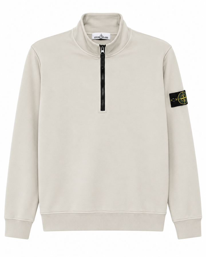 Stone Island Organic Cotton Fleece Half Zip Sweatshirt