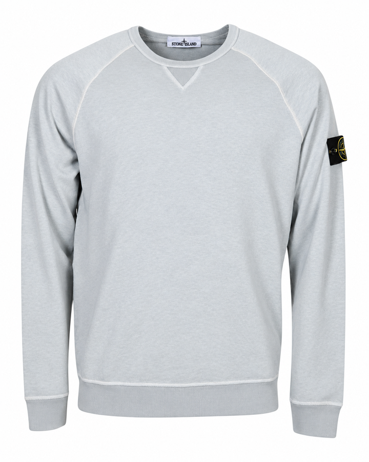Stone Island Malfile Fleece Garment Dyed Crewneck Sweatshirt