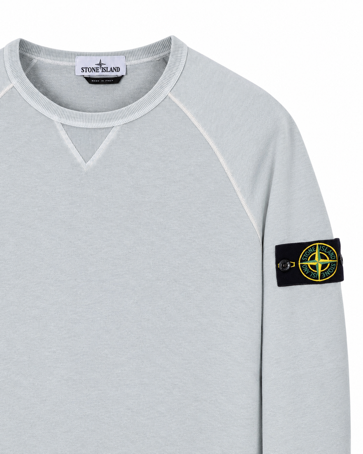 Stone Island Malfile Fleece Garment Dyed Crewneck Sweatshirt