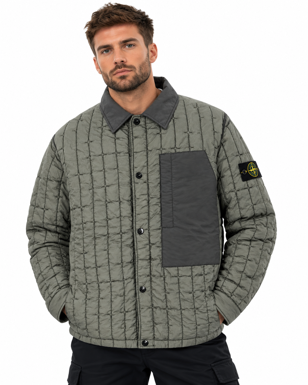Stone Island Ultralight Nylon Quilted TC Jacket with Anti-Drop