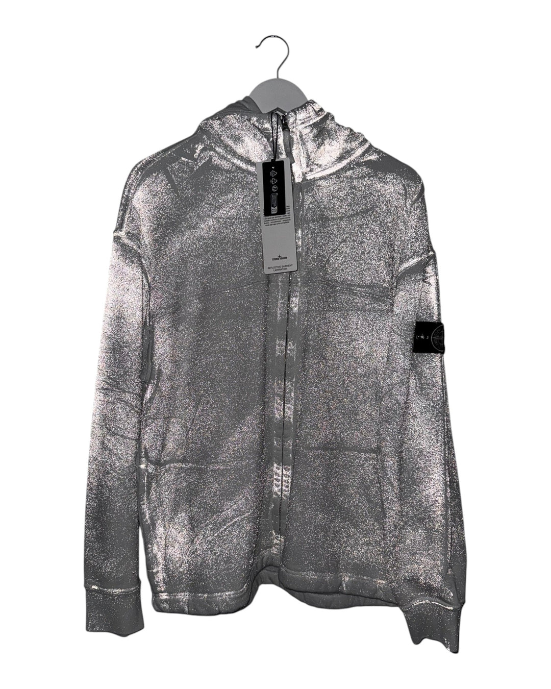 Stone Island Reflective Garment Lamination Zip Up Hoodie