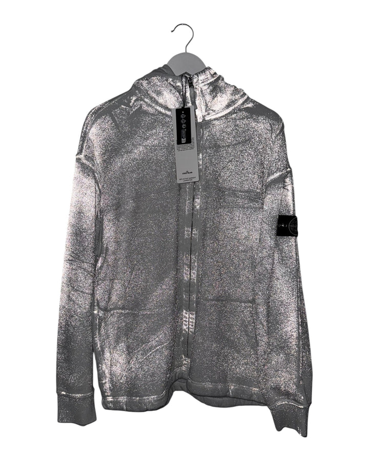 Stone Island Reflective Garment Lamination Zip Up Hoodie