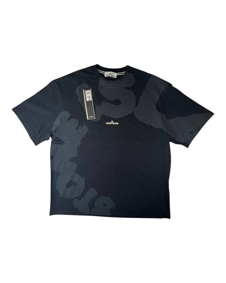 Stone Island Combed Organic Cotton Jersey ‘Whirlwind Type’ Print T-Shirt