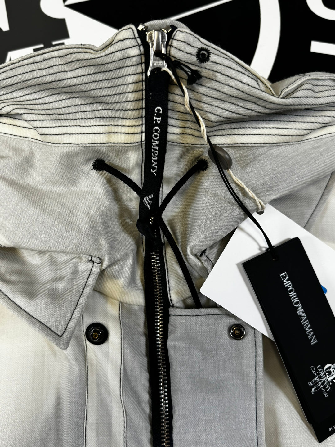 Emporio Armani x C.P Company cinquanta Parka Jacket in Wool Gum