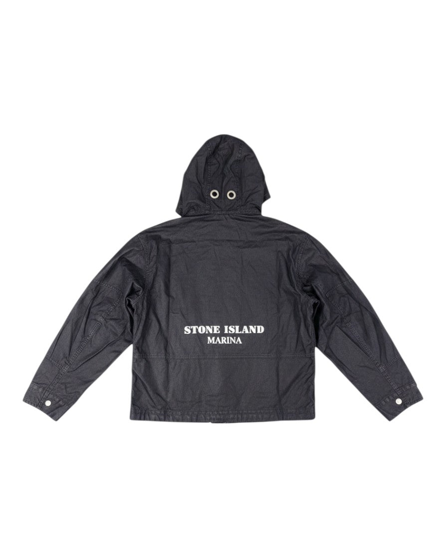 Stone Island Marina Raw Plated Linen Hooded Jacket