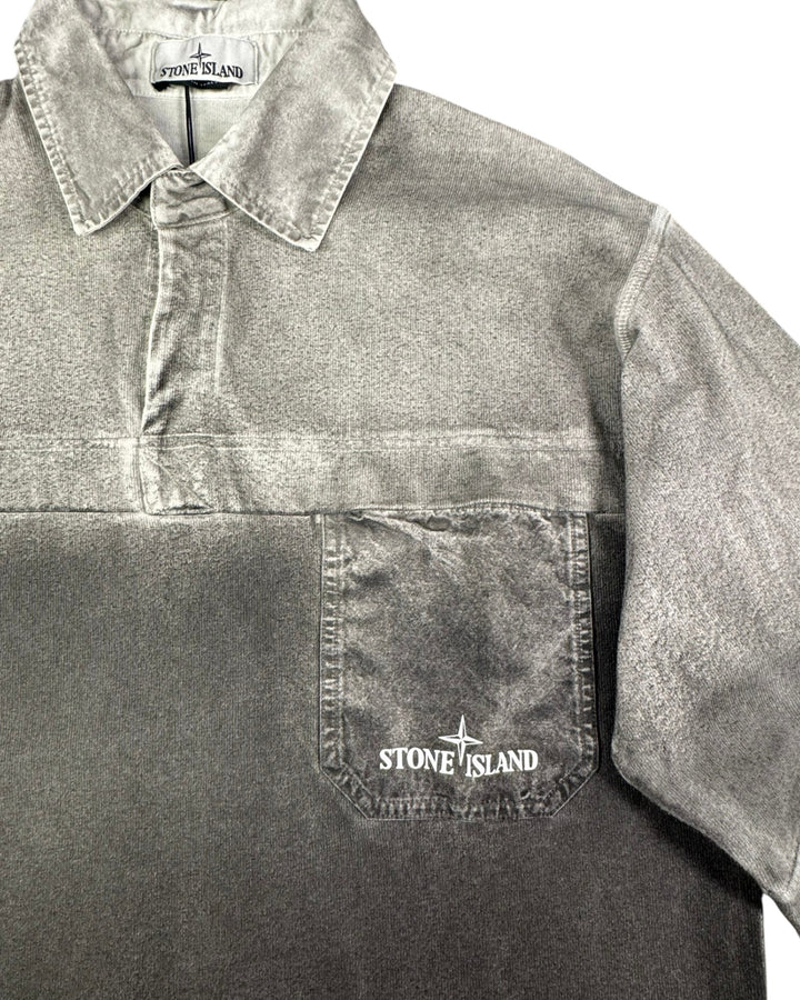 Stone Island Oxide Spray Closed Loop Project Long Sleeve Polo Shirt
