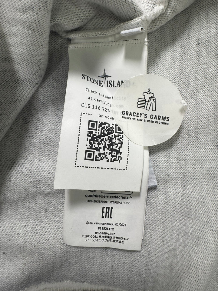 Stone Island Oxide Spray Closed Loop Project Long Sleeve Polo Shirt