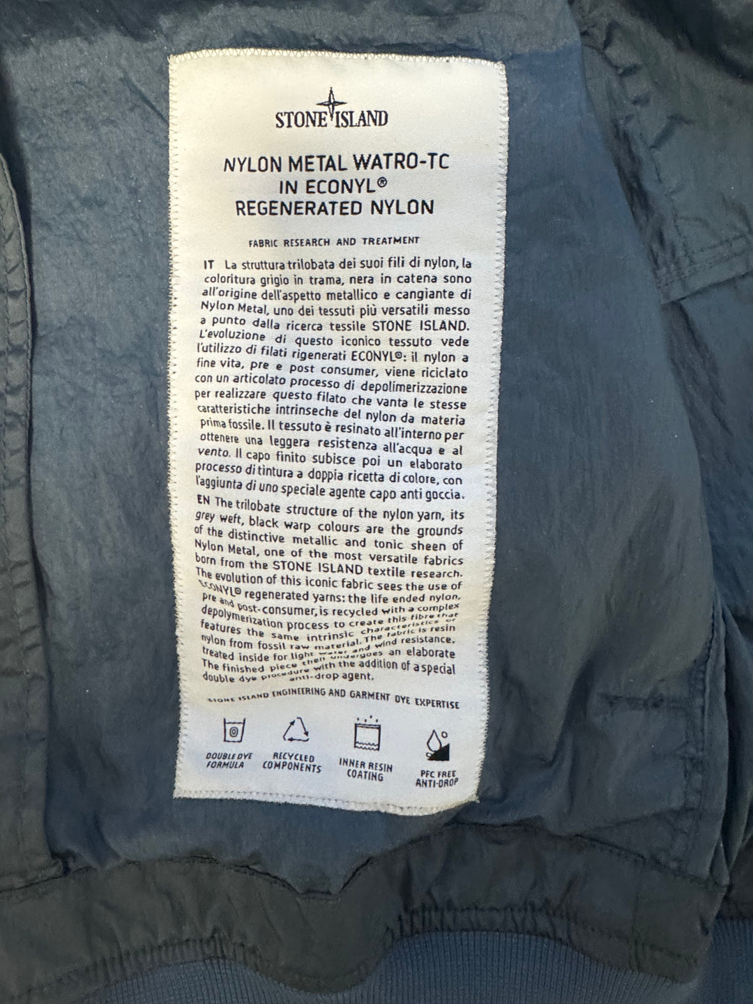 Stone Island Nylon Metal Watro-TC in ECONYL® Regenerated Nylon Hooded Jacket