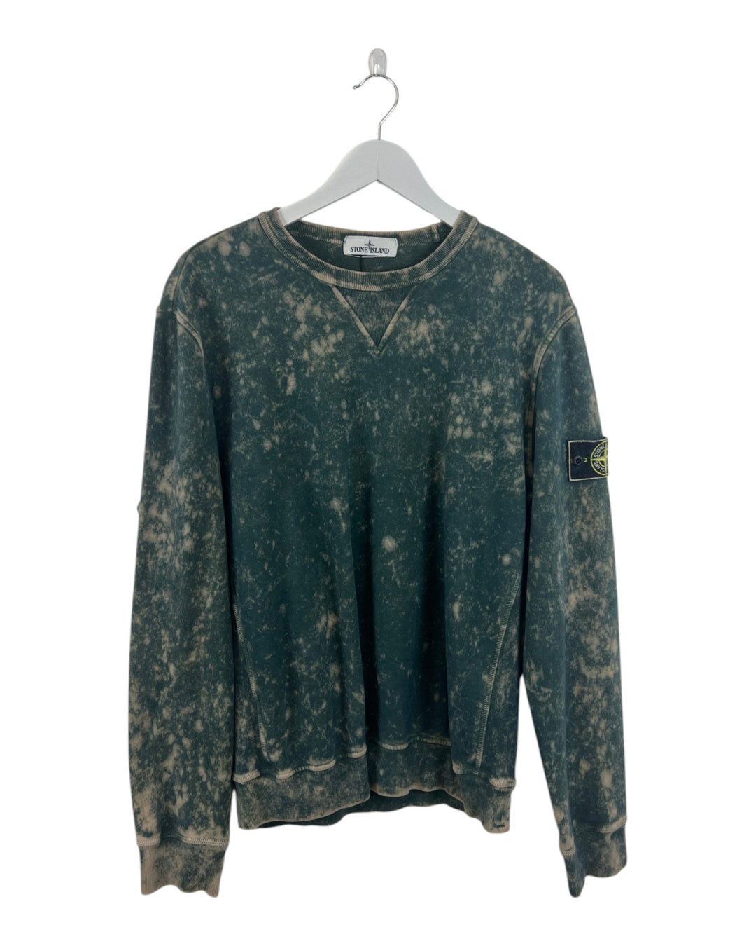 Stone Island Cotton Fleece Off-Dye (OVD) Treatment Crewneck Sweatshirt