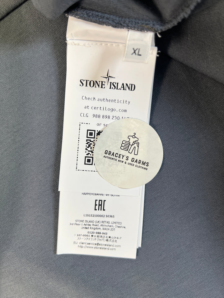 Stone Island Combed Organic Cotton Jersey ‘Whirlwind Type’ Print T-Shirt