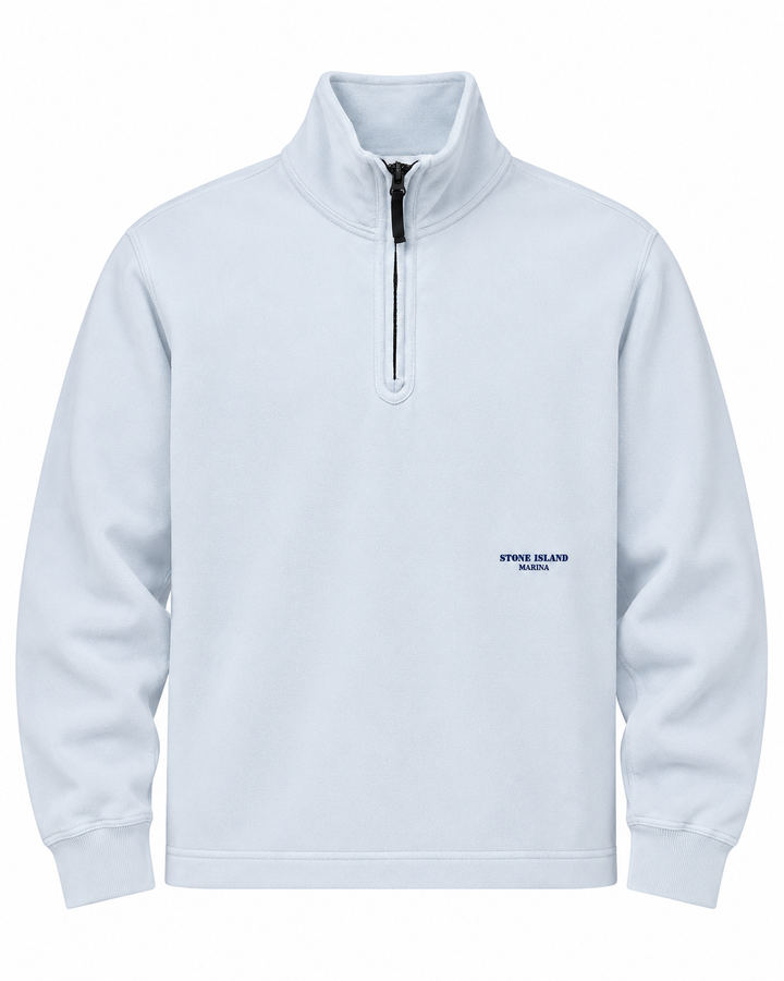 Stone Island Marina 1/4 Zip Sweatshirt Heavy Organic Cotton Fleece