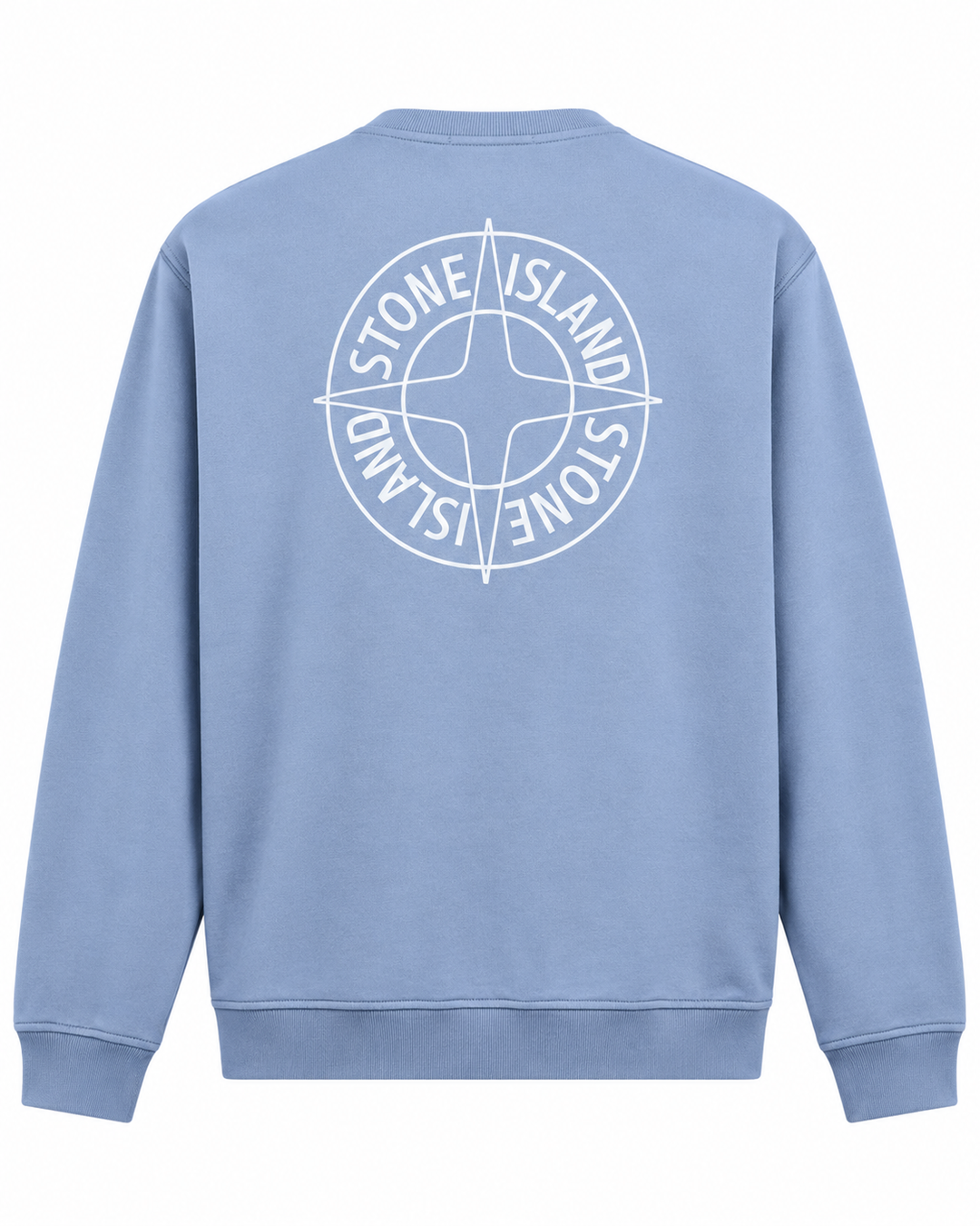 Stone Island Oversized-Fit Crewneck Sweatshirt with 'Outline Compass' Print Cotton Fleece