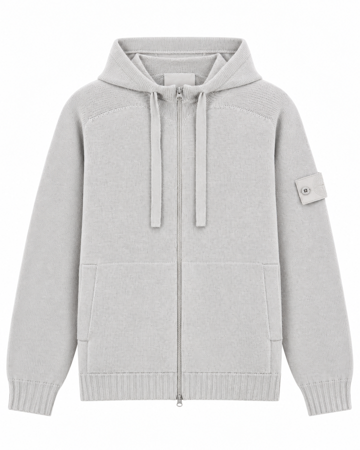 Stone Island Cashmere Ghost Loose fit Zip-Up Hooded Jumper
