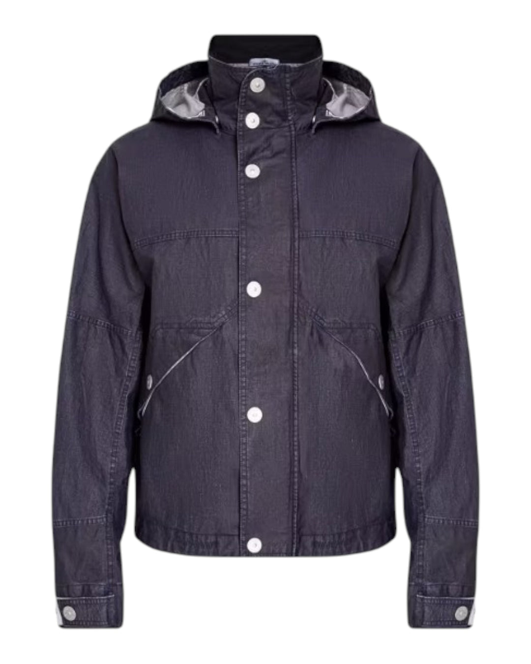 Stone Island Marina Raw Plated Linen Hooded Jacket