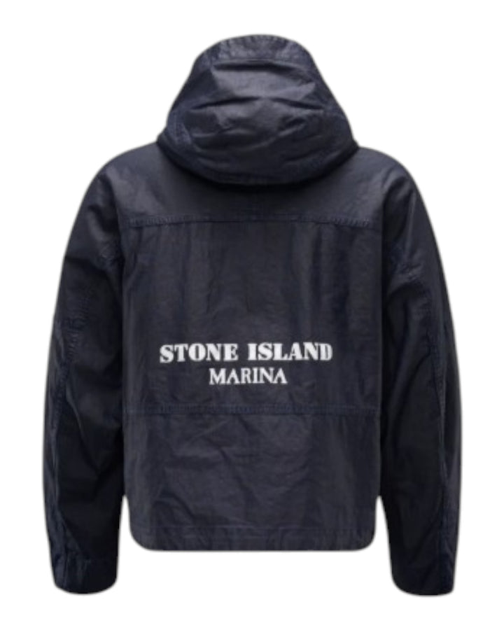 Stone Island Marina Raw Plated Linen Hooded Jacket