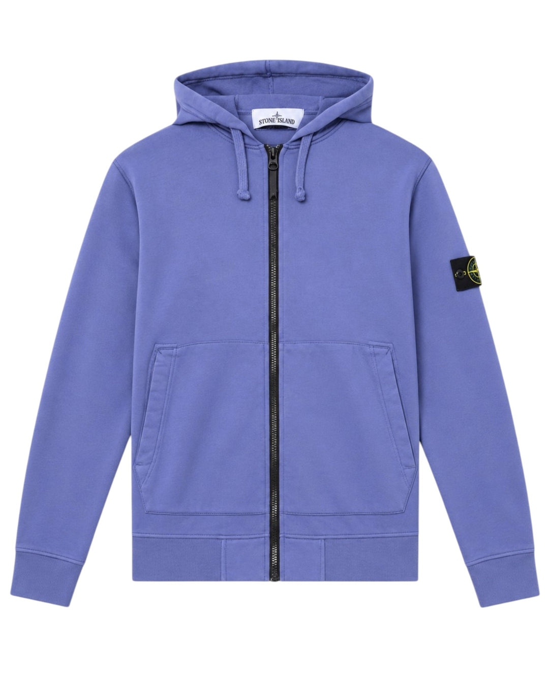 Stone Island Organic Cotton Fleece Full-Zip Hooded Sweatshirt