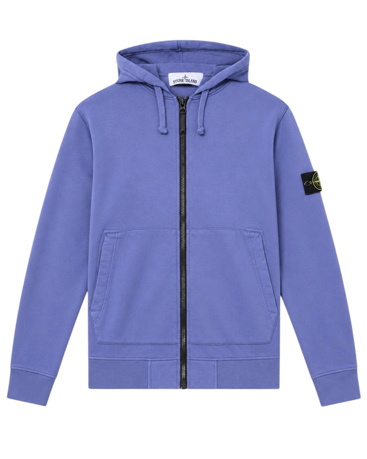 Stone Island Organic Cotton Fleece Full-Zip Hooded Sweatshirt