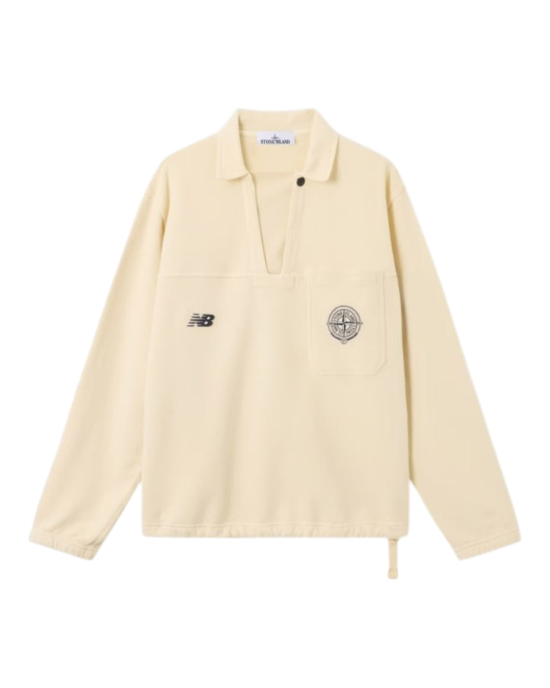 Stone Island x New Balance Organic Cotton Fleece Oversized Polo Shirt