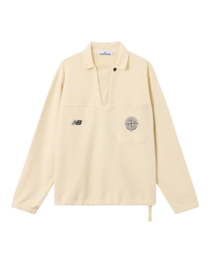 Stone Island x New Balance Organic Cotton Fleece Oversized Polo Shirt