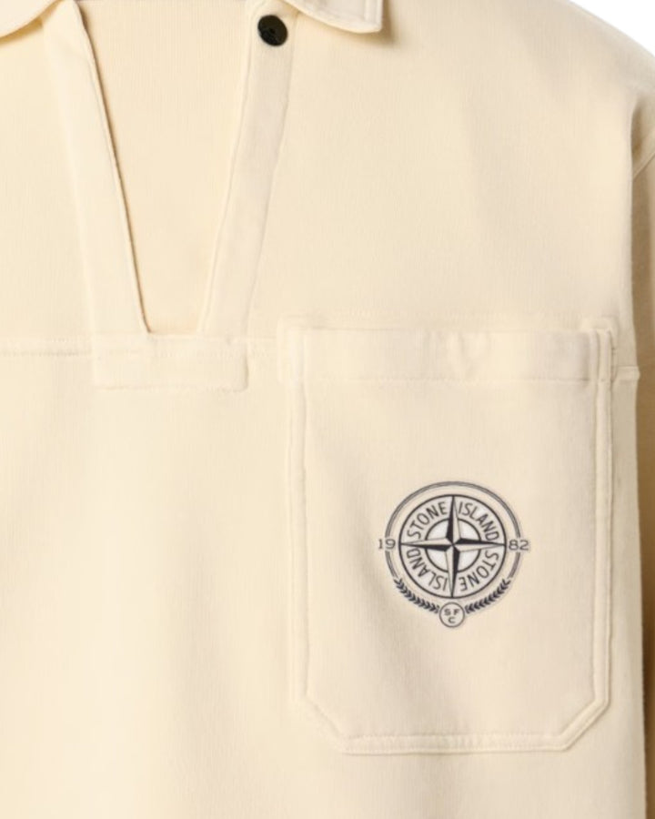 Stone Island x New Balance Organic Cotton Fleece Oversized Polo Shirt