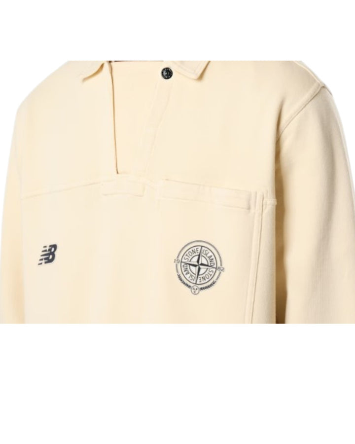 Stone Island x New Balance Organic Cotton Fleece Oversized Polo Shirt