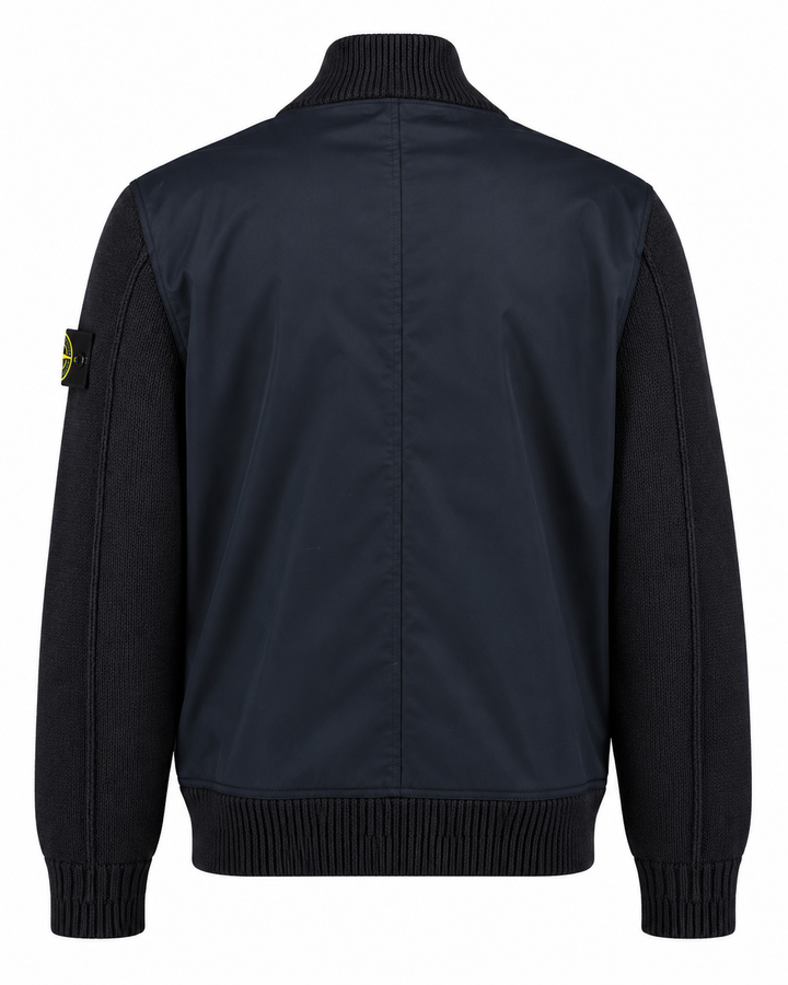 Stone Island Bio-Raso with Bio-Alloy™ Light Cover-TC & Knit Hybrid Bomber Jacket