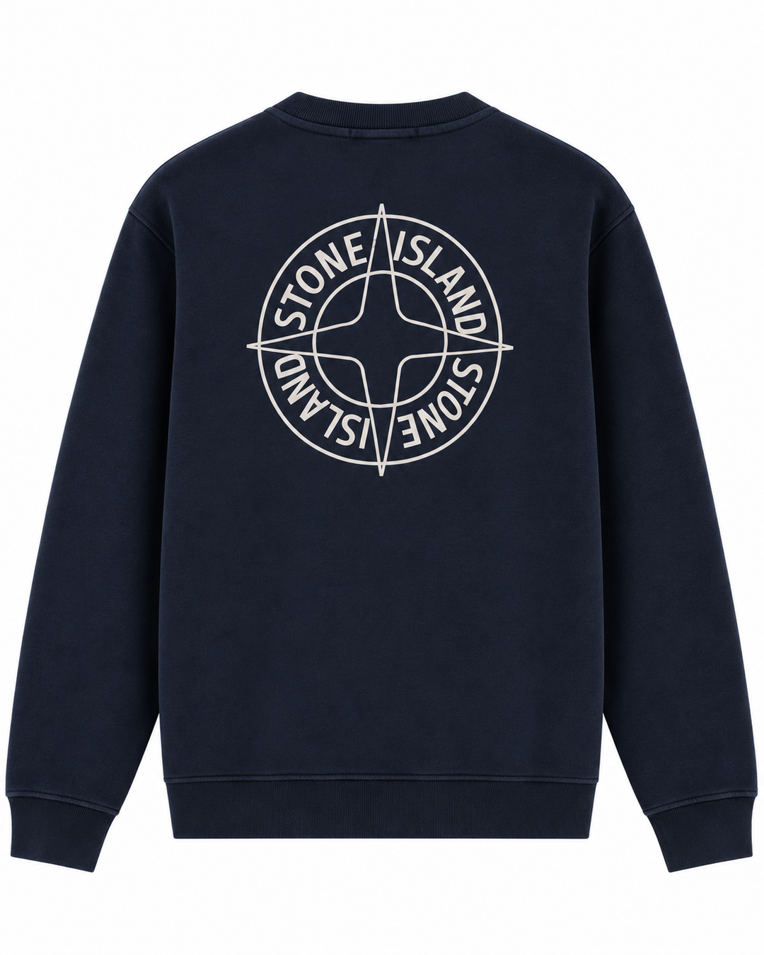Stone Island Oversized-Fit Crewneck Sweatshirt with 'Outline Compass' Print Cotton Fleece