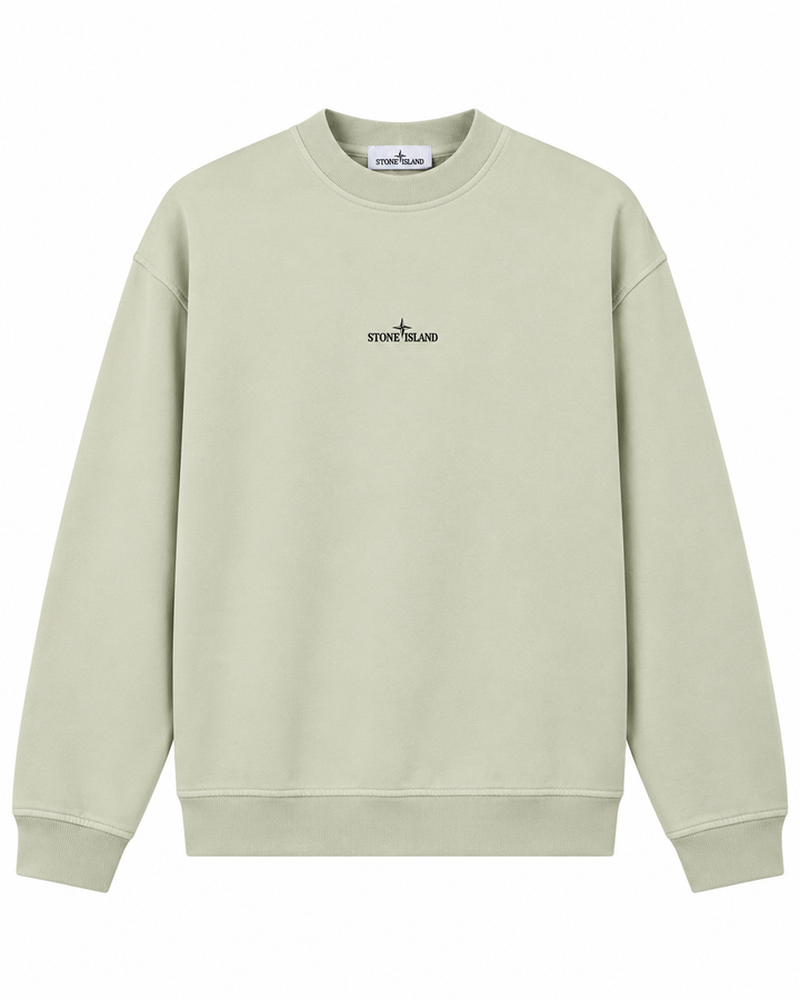 Stone Island Oversized-fit Crewneck Sweatshirt with 'Blurred Compass' Print Organic Cotton Fleece