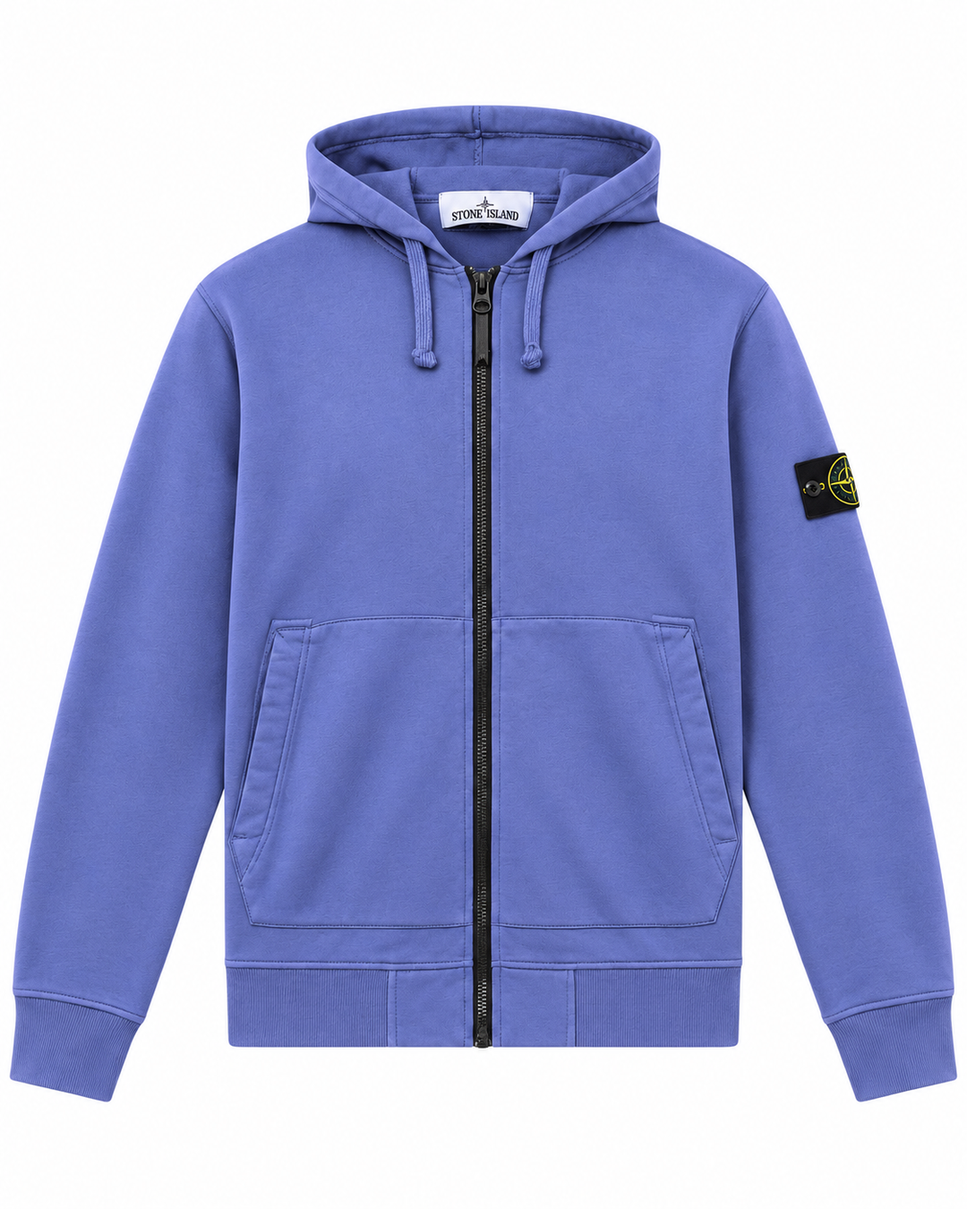 Stone Island Organic Cotton Fleece Full-Zip Hooded Sweatshirt