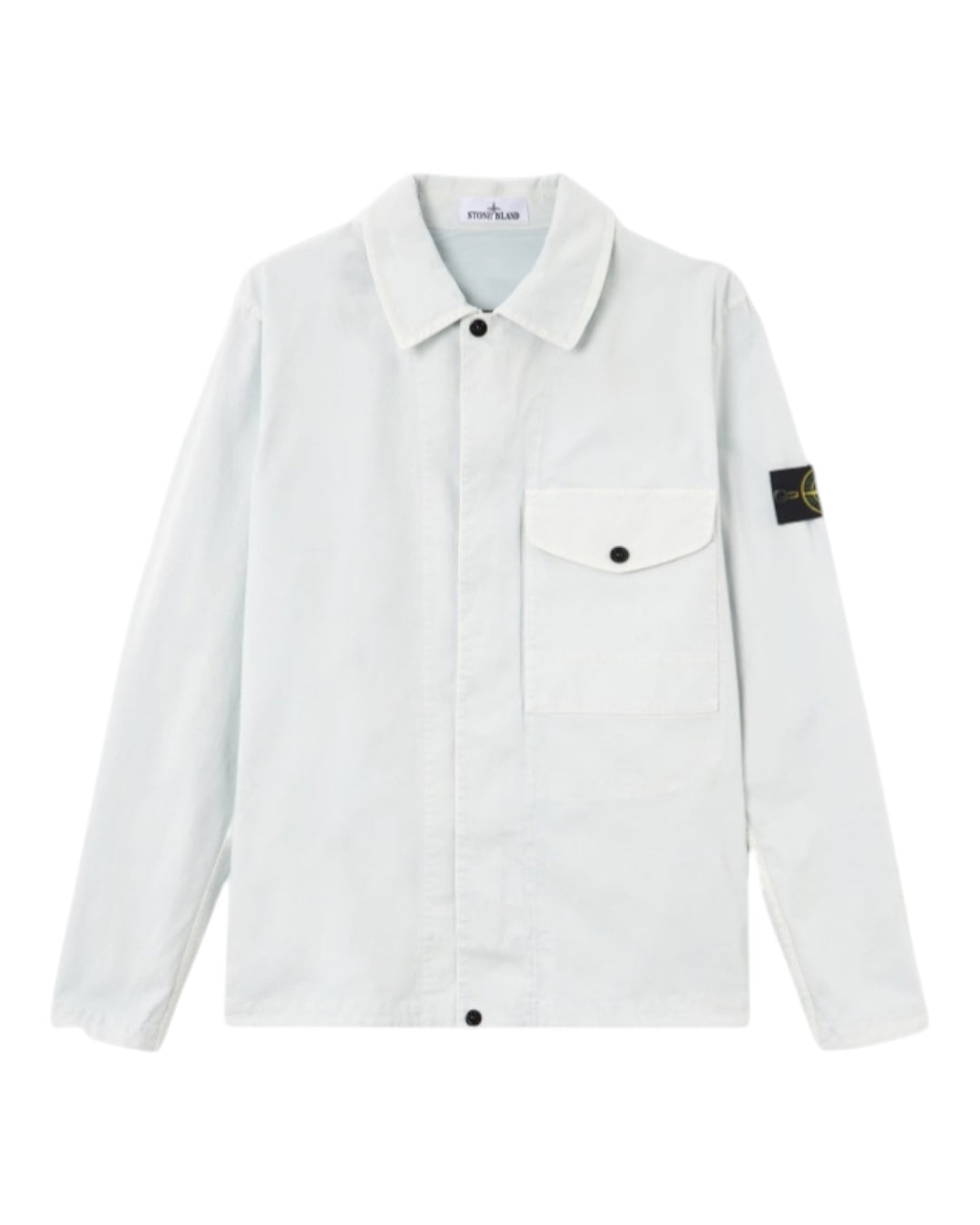 Stone Island Organic Cotton Stretch Broken Twill 'OLD' Effect Overshirt