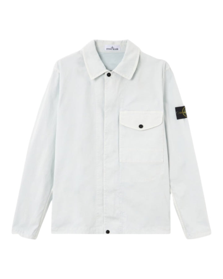 Stone Island Organic Cotton Stretch Broken Twill 'OLD' Effect Overshirt