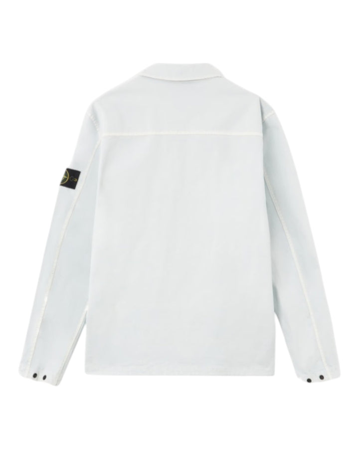 Stone Island Organic Cotton Stretch Broken Twill 'OLD' Effect Overshirt