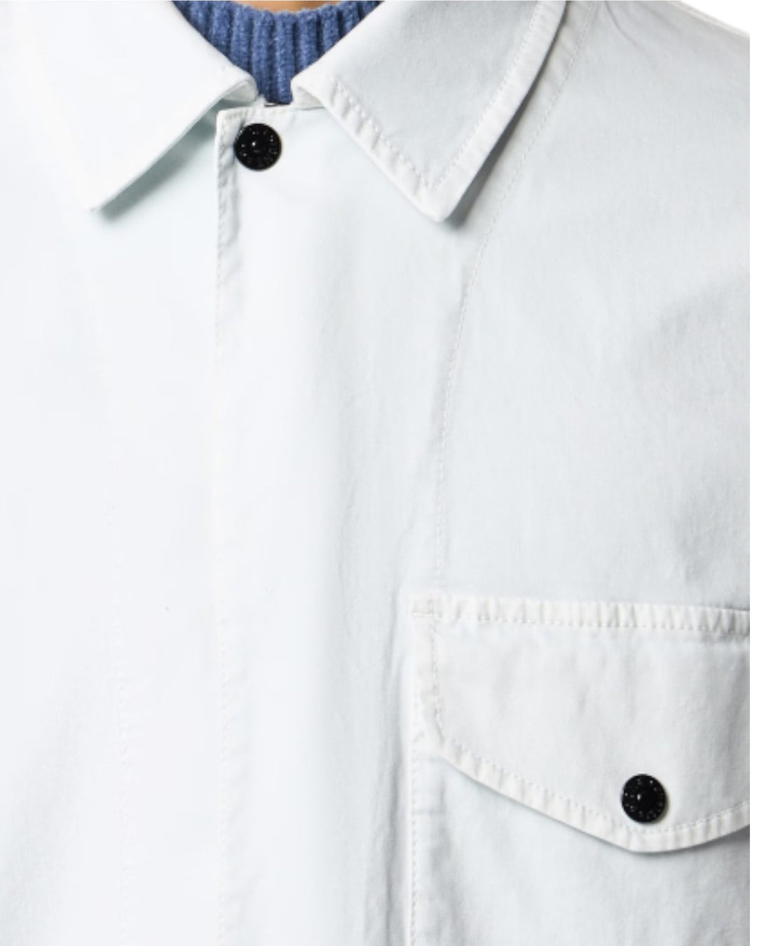 Stone Island Organic Cotton Stretch Broken Twill 'OLD' Effect Overshirt