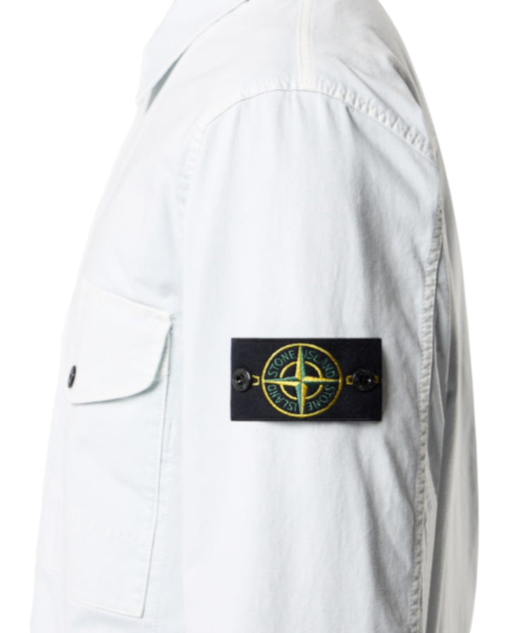 Stone Island Organic Cotton Stretch Broken Twill 'OLD' Effect Overshirt
