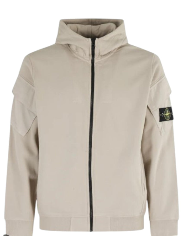 Stone Island Brushed Fleece Zip-Up Hoodie